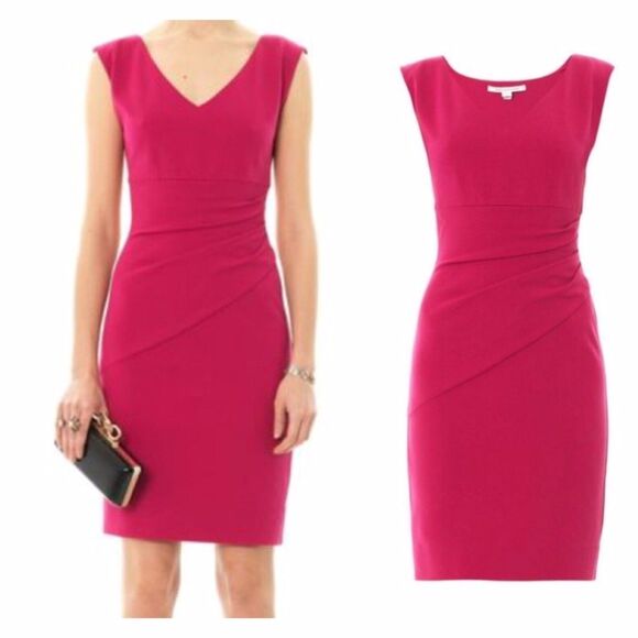 Diane Von Furstenberg DVF  Dress Women 6 Bevin Ruched Sheath Sleeveless Cocktail - Picture 1 of 11